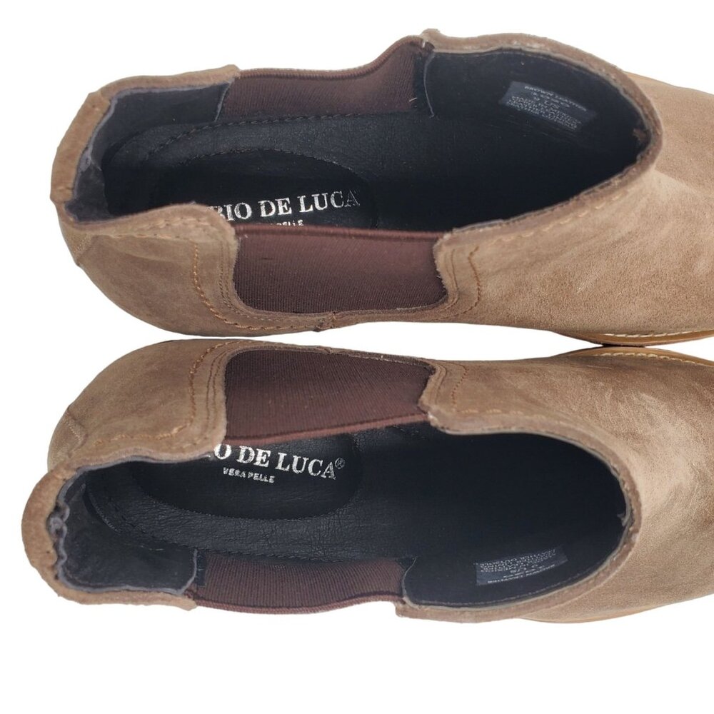 NEW Fabio De Luca Men 9 Tan Brown All Leather Suede Chukka Dress Boots Old Stock - Picture 10 of 14
